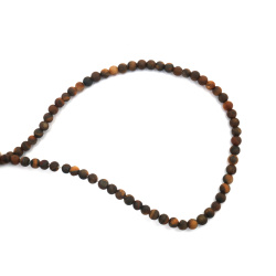 String of Natural Stone Beads TIGERS EYE, Matte Ball: 4 mm ~ 90 pieces