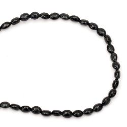Perle cu șnur din piatră semiprețioasă FALCON EYE oval răsucit 6x8x5 mm ~ 52 bucăți