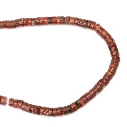 Наниз мъниста полускъпоценен камък АХАТ оранжев шайба 10x6 мм ~73 броя