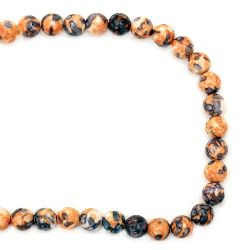 Strand de margele de piatră prețioasă, turcoaz sintetic, rotund, colorat, 8mm, ~ 48 buc