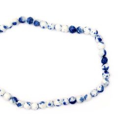 Not Available Online. You can also buy at EM ART stores and at +359 884 000 893 Gemstone Beads Strand, Jade, Round, White and Blue, 8mm, ~50 pcs