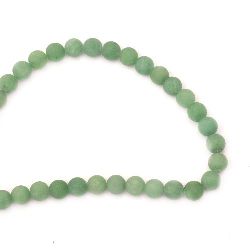 Наниз мъниста полускъпоценен камък АХАТ резедав топче матирано 10 мм ~38 броя