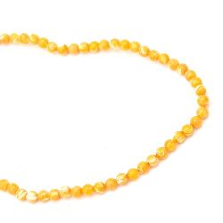Margele de sfoară piatră semiprețioasă SEDEF colorat galben închis 6 mm ± 63 bucăți