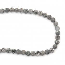 Stoc epuizat. Primeste notificare pe email cand produsul revine in stoc Sir de margele Jasper Landscape Bead Mata 8mm ~ 48 Bucăți