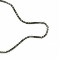 Not Available Online. You can also buy at EM ART stores and at +359 884 000 893 String beads non-magnetic synthetic stone HEMATITE matte washer 3x1.5 mm ~ 200 pieces