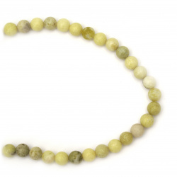 String Semi-precious Stone Beads / PERIDOT, Ball: 8 mm ~ 48 pieces
