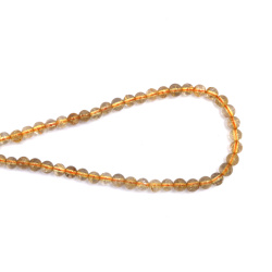String of Semi-Precious Stone Beads Natural RUTILATED QUARTZ Venus Hair, Ball: 4 mm ~ 73 pieces