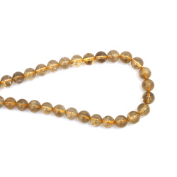 String of Semi-Precious Stone Beads RUTILATED QUARTZ Venus Hair, Ball: 8 mm ~ 49 pieces