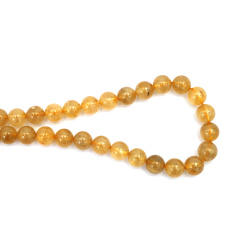 String of Semi-Precious Stone Beads RUTILATED QUARTZ Venus Hair, Ball: 10 mm ~ 40 pieces