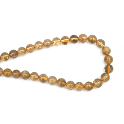 String of Semi-Precious Stone Beads RUTILATED QUARTZ Venus Hair, Ball: 8~9 mm ~ 45 pieces