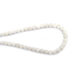 String of Semi-Precious Stone Beads Natural MOON STONE Grade AA, Ball: 6 mm ~ 62 pieces