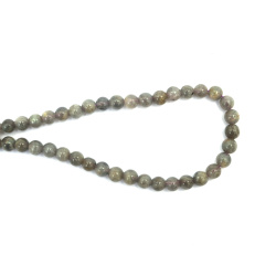String of Semi-Precious Stone Beads Natural LABRADORITE Grade A, Ball: 6 mm ~ 60 pieces