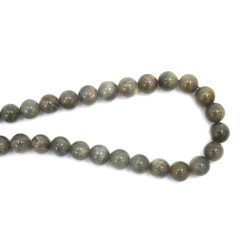 String of Semi-Precious Stone Beads Natural LABRADORITE Grade A, Ball: 10 mm ~ 38 pieces