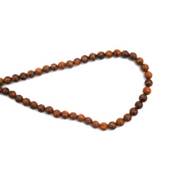String of Semi-Precious Stone Beads Natural Golden Silk JADE Grade A, Ball: 6 mm ~ 58 pieces