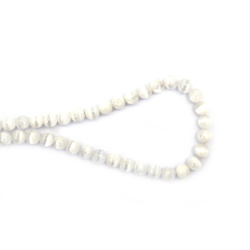 String of Semi-Precious Stone Beads SELENITE, Ball: 6 mm ~ 60 pieces