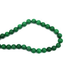 String of Semi-Precious Stone Beads Natural JADEITE, Colored: Green, Ball: 8 mm ~ 47 pieces