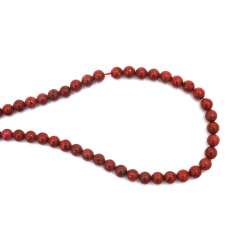 String of Semi-Precious Stone Beads Natural SESAME JASPER,  Ball: 6 mm ~ 62 pieces