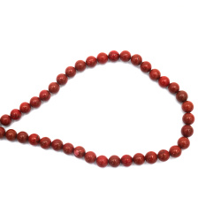 String of Semi-Precious Stone Beads Natural SESAME JASPER,  Ball: 8 mm ~ 47 pieces