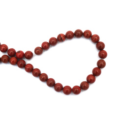 String of Semi-Precious Stone Beads Natural SESAME JASPER,  Ball: 10 mm ~ 38 pieces