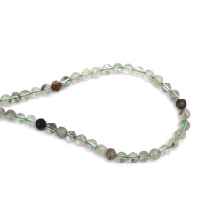 String of Semi-Precious Stone Beads Natural PHANTOM QUARTZ Grade A+, Ball: 6 mm ~ 63 pieces