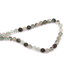 String of Semi-Precious Stone Beads Natural PHANTOM QUARTZ Grade A+, Ball: 8 mm ~ 49 pieces