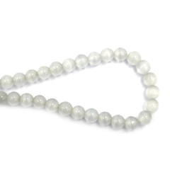 String of Semi-Precious Stone Beads Natural CAT'S EYE QUARTZ Grade A, Ball: 10 mm ~ 40 pieces