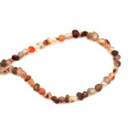 Agate semi-precious stone beads string brown light 5~7x5~7 mm ~55 pieces