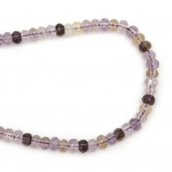 ASSORTED Faceted Natural Stone Abacus Beads / Amethyst,  Mountain Crystal and Citrine, 6x4 mm ~ 98 pieces