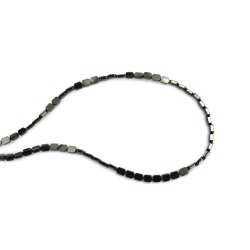 String of Semi-precious HEMATITE Stone Beads, Non-Magnetic / 4x6 mm, Hole: 1 mm ~ 75 pieces