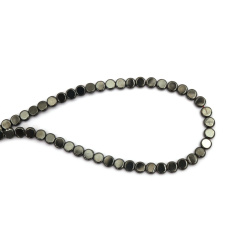 String of Semi-precious HEMATITE Stone Beads, Non-Magnetic Coin / 8x3 mm, Hole: 1 mm ~ 52 pieces