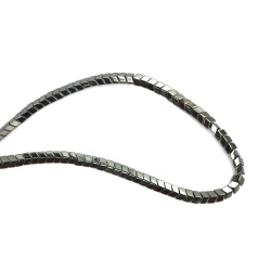 String of Semi-precious HEMATITE Stone Beads, Non-Magnetic Аngle / 6x3 mm, Hole: 1 mm ~ 110 pieces