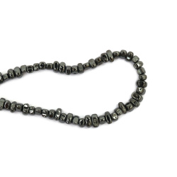 String of Semi Precious HEMATITE Stone Beads, Non Magnetic Pebbles / 6~10x6~7 mm, Hole: 1mm ~ 90 pieces