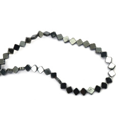 String of Semi-Precious Stone Beads Non-Magnetic HEMATITE / 6x6x2 mm, Hole: 1 mm ~ 65 pieces