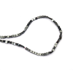 String of Semi-Precious Stone Beads Non-Magnetic HEMATITE / Cross: 4x4x2 mm, Hole: 0.7 mm ~ 115 pieces
