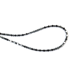 Semi-Precious Stone HEMATITE Beads, Non-Magnetic, Rhombus / 4x4x2 mm, Hole: 1 mm ~ 100 pieces