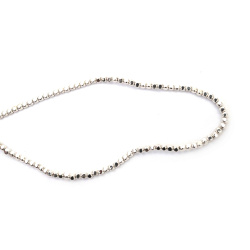 Semi-Precious Stone HEMATITE Beads, Non-Magnetic, Electroplated, White Silver Color, Rounded Cube / 3x3x3 mm, Hole: 1 mm ~ 140 pieces