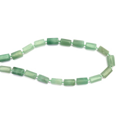 Aventurine Ribbed Cylinder, 6~8x12~13 mm Strand, Natural Stones, ~28 pieces