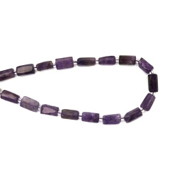 Amethyst Ribbed Cylinder, 6~8x11~13 mm, Strand, Natural Stones, 28~30 pieces