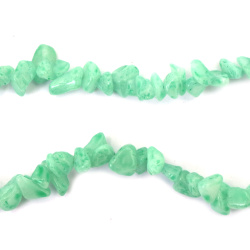 Dyed Agate Strand, Natural Stone Chips, 5-7 mm, Color Aquamarine, ~85 cm