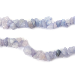 Dyed Agate Strand, Natural Stone Chips, 5-7 mm, Color Light Purple, ~85 cm