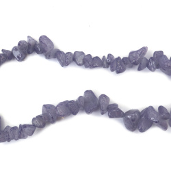 Dyed Agate Strand, Natural Stone Chips, 5-7 mm, Color Purple, ~85 cm