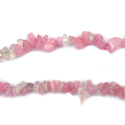 Dyed Pink Agate and Opalite Strand, Natural Stone Chips, 5-7 mm, ~85 cm