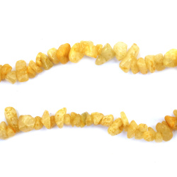 Dyed Quartz Strand, Citrine Imitation, Natural Stone Chips, 5-7 mm, ~85 cm