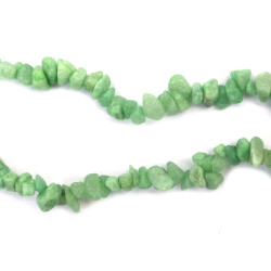 Dyed Quartz Strand, Aventurine Imitation, Natural Stone Chips, 5-7 mm, ~85 cm