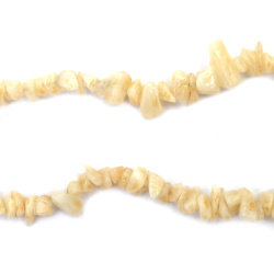 Colored Agate Strand Of Natural Stone Chips, Measuring 5-7 Mm In Champagne Color And Approximately 85 Cm In Length