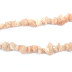 Colored Agate Strand Of Natural Stone Chips, Measuring 5-7 Mm In Banana Color And Approximately 85 Cm In Length