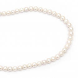 Perlele cu șnur perlă naturală 8 mm gaură 1 mm crem de culoare AA clasa ~ 52 bucăți