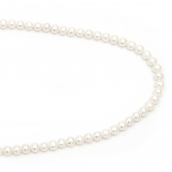 String Beads Natural Pearl 6 mm Hole 0.5mm Grade AAA Color Cream ~ 62 pcs