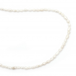 Наниз мъниста естествена перла барокова 3~3.5x4~7 мм дупка 0.5 мм клас ААА+ цвят крем ~69~73 броя