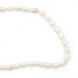 Perlele cu șnur perlat natural 7~8x7~10 mm gaură 0,5 mm crem de culoare clasa A ~40~43 bucăți